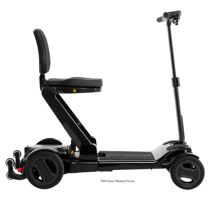 Right side view of the lightweight Go Go Carbon folding travel scooter.