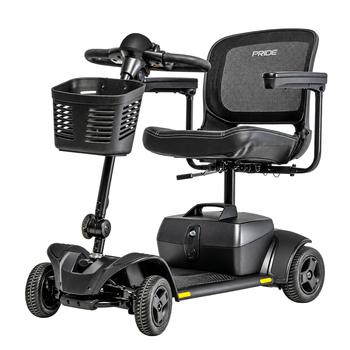 Pride Go-Go Elite Traveller 2 scooter with dark panels, front three-quarter view