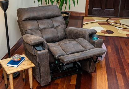 Pride VivaLift Radiance reclined in Canyon Walnut in a living room
