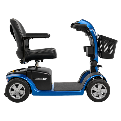 Pride Victory 10.2 4-wheel scooter in Ocean Blue, side profile
