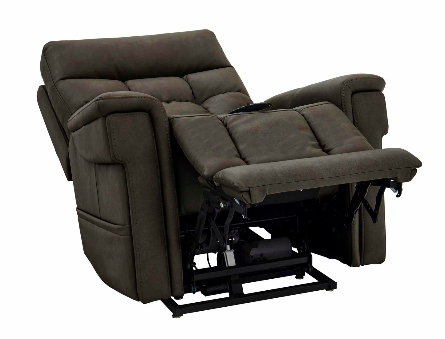 Pride VivaLift Ultra PLR-4955 in Capriccio Smoke, full-chair reclined view