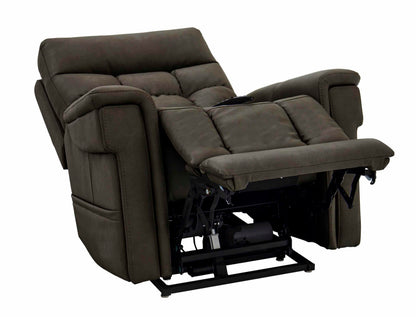 Pride VivaLift Ultra PLR-4955 in Capriccio Smoke, full-chair reclined view