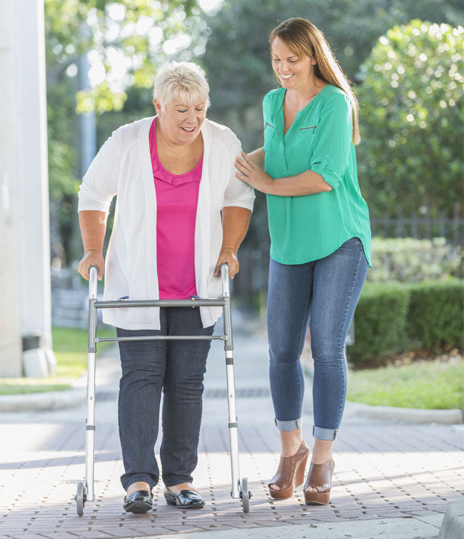 Folding Walker with Wheels – Lightweight, Adjustable for Indoor Use