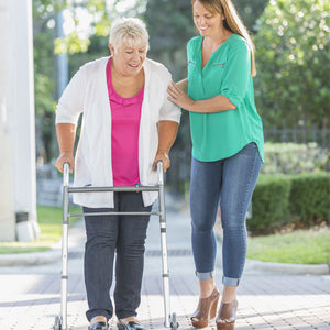 Folding Walker with Wheels – Lightweight, Adjustable for Indoor Use