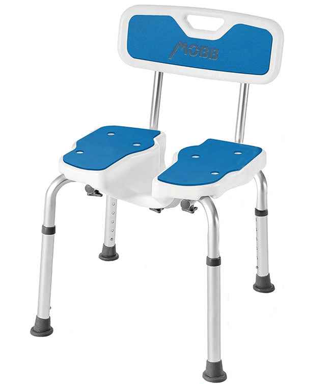 MOBB Easy Clean Bath Chair – Adjustable Aluminum Shower Seat with Cut-Out – Canada