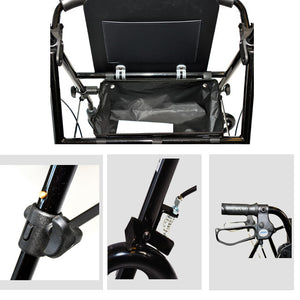 Aluminum Folding Walker – 4-Wheel Rollator with Seat