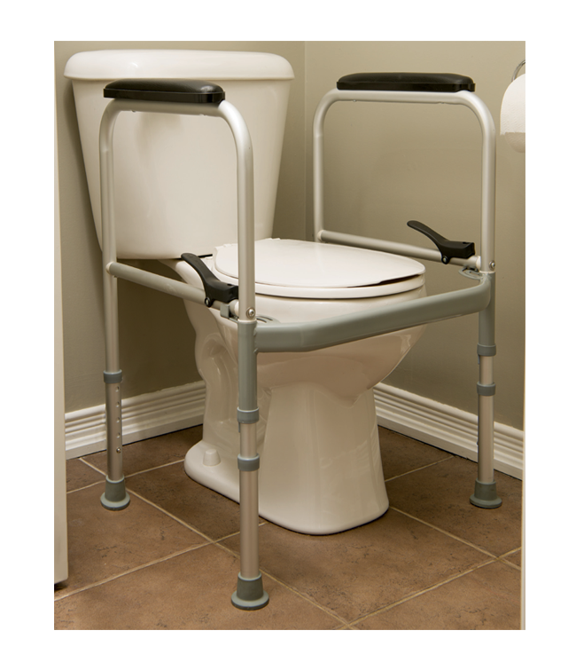 MOBB Folding Toilet Safety Frame — aluminum frame around toilet