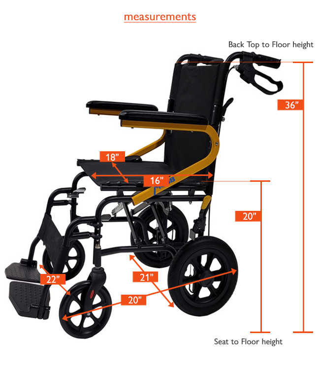 MOBB 12" Transport Chair – Foldable, Lightweight - Care Made