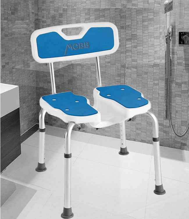 MOBB Easy Clean Bath Chair – Adjustable Aluminum Shower Seat with Cut-Out – Canada