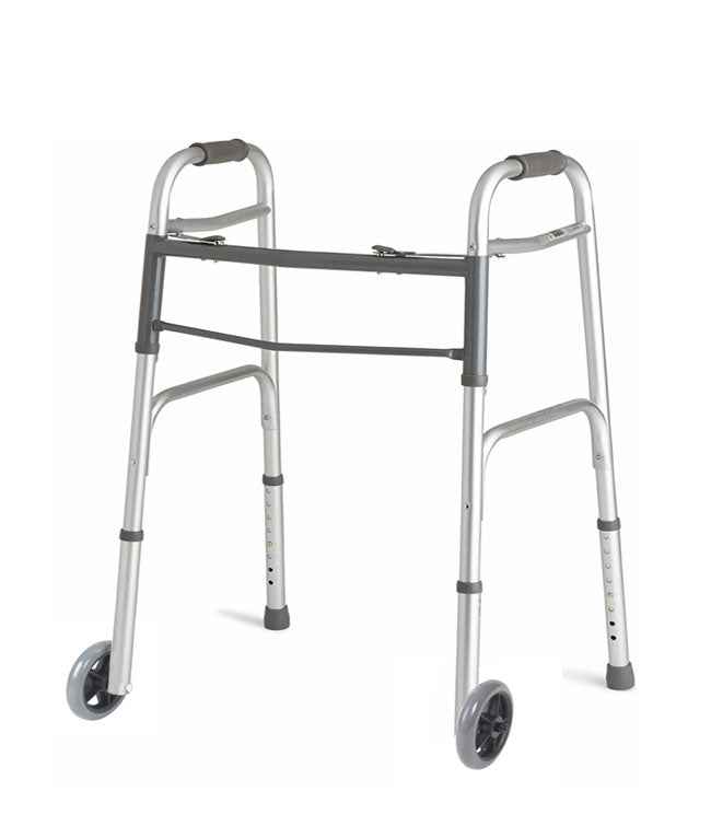 Folding Walker with Wheels – Lightweight, Adjustable for Indoor Use - Care Made