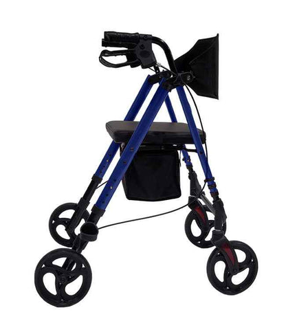 Aluminum Folding Walker – 4-Wheel Rollator with Seat - Care Made