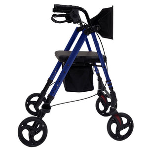 Aluminum Folding Walker – 4-Wheel Rollator with Seat