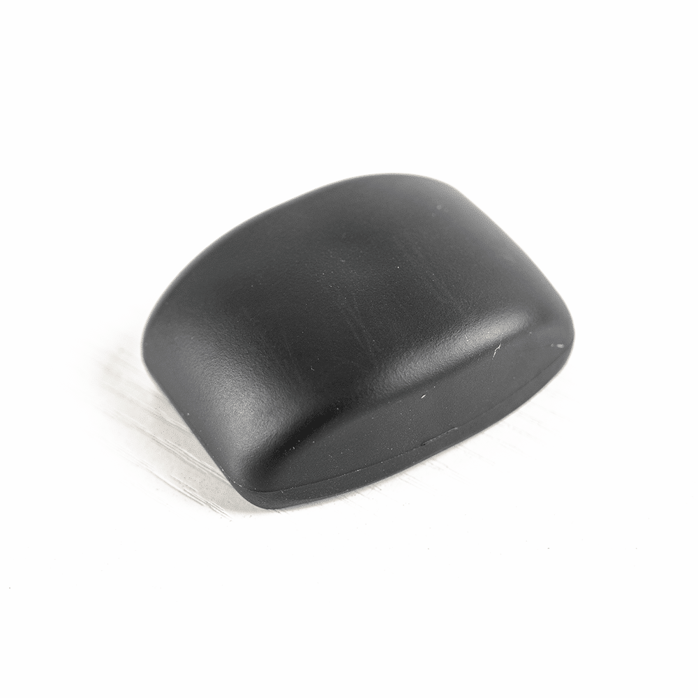 Standalone view of the black Robooter precision geometric square joystick knob, featuring a tactile, non-slip grip for smooth handling.