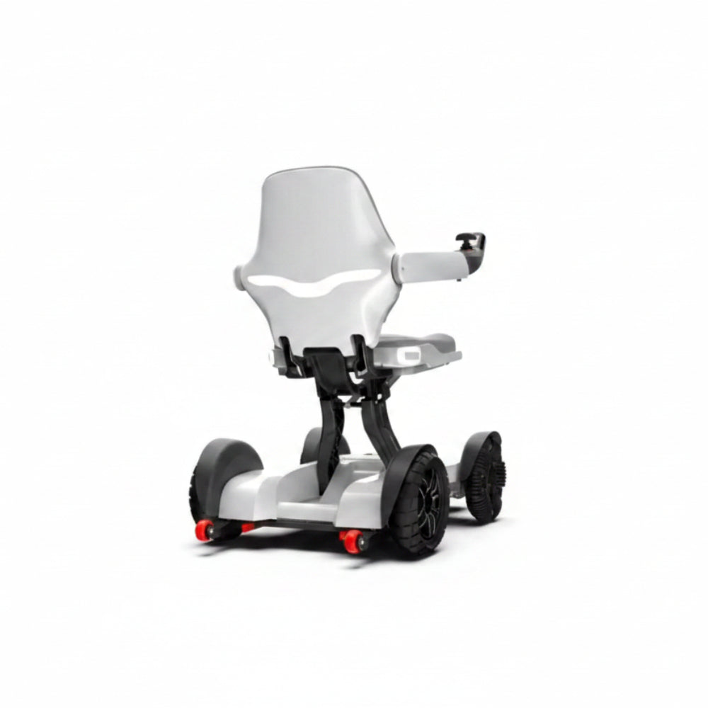 Robooter X40 electric wheelchair in white, front three-quarter view