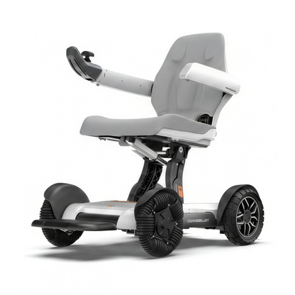 Robooter X40 auto folding electric wheelchair, front three-quarter view on a white background