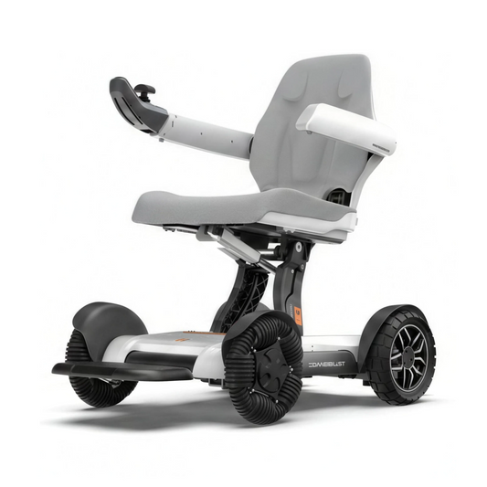 Robooter X40 auto folding electric wheelchair, front three-quarter view on a white background