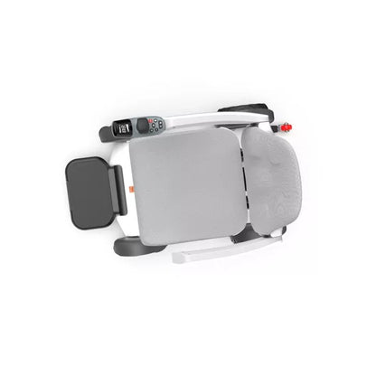 Top-down overhead view of the grey Robooter X40 smart folding power wheelchair showcasing its slim footprint.