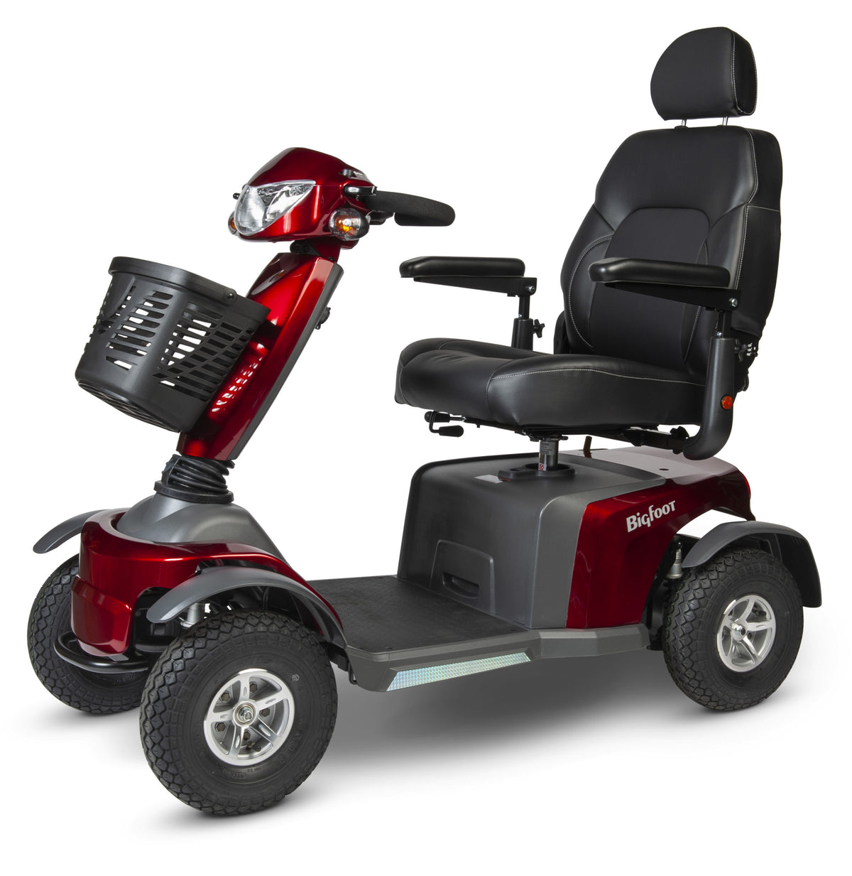 Shoprider Bigfoot S846 heavy-duty mobility scooter in Red, front three-quarter view