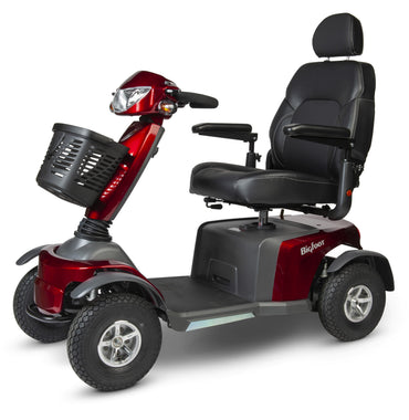 Shoprider Bigfoot S846 heavy-duty mobility scooter in Red, front three-quarter view