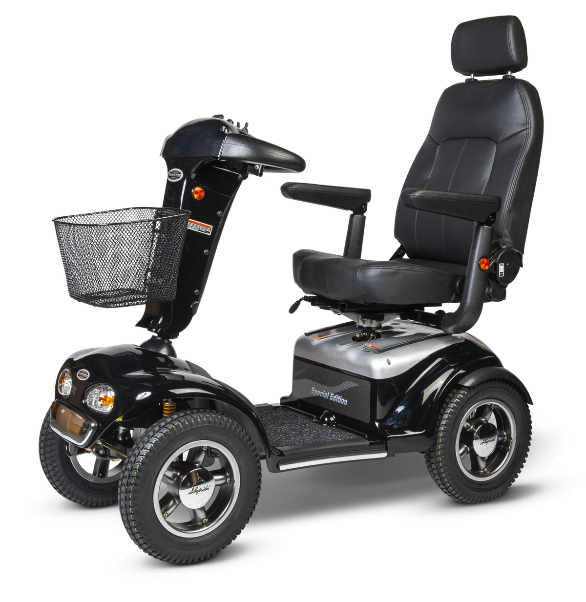 Shoprider TrailBlazer 889SL/SE mobility scooter in Black, front three-quarter view