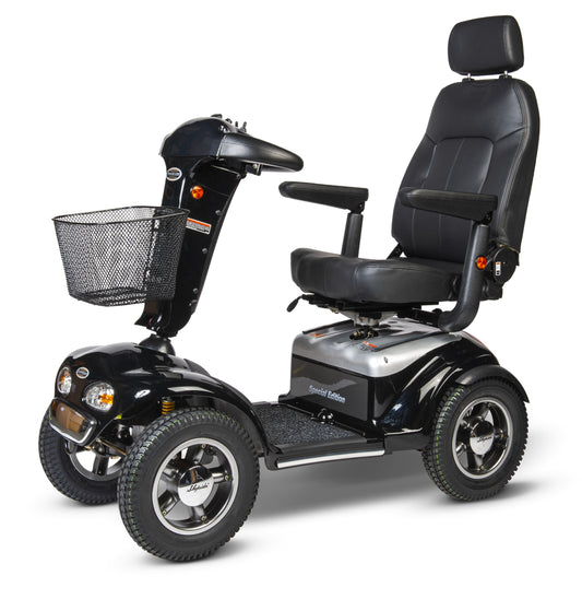 Shoprider TrailBlazer 889SL/SE mobility scooter in Black, front three-quarter view