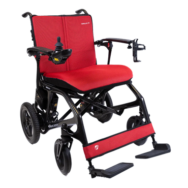 Vibrant red replacement cushion set for the Travel Buggy AEROLUX 2C electric wheelchair.