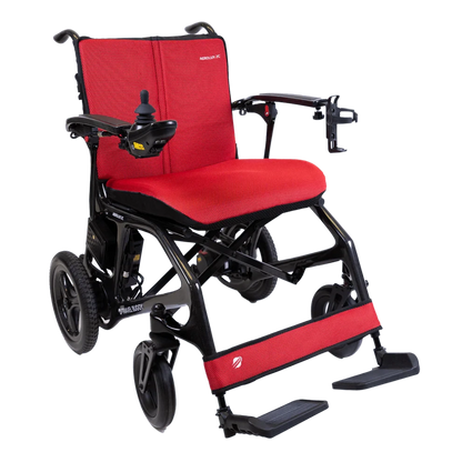 Vibrant red replacement cushion set for the Travel Buggy AEROLUX 2C electric wheelchair.