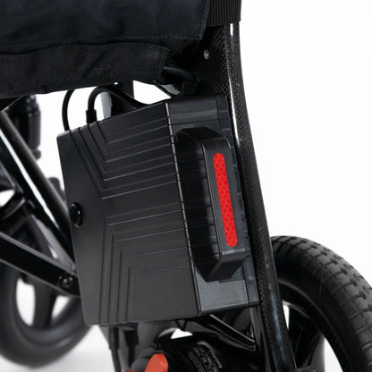 Travel Buggy AEROLUX 2C dual battery bay close-up on a white background
