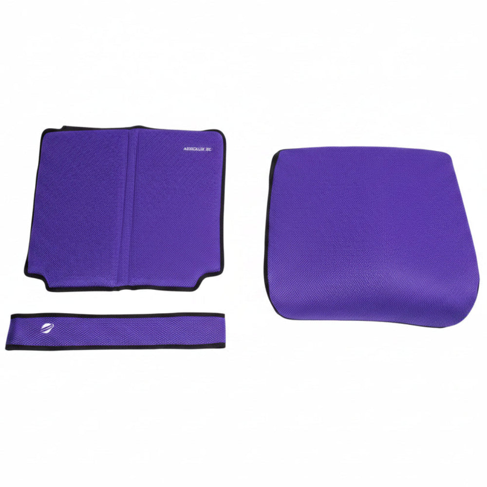 Vibrant purple 3-piece replacement cushion set showing the ergonomic design for the AEROLUX 2C.