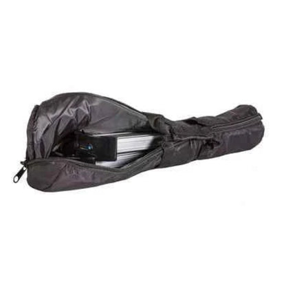 Open Travel Buggy battery carry-on bag showing two City Series lithium-ion batteries safely stored inside.