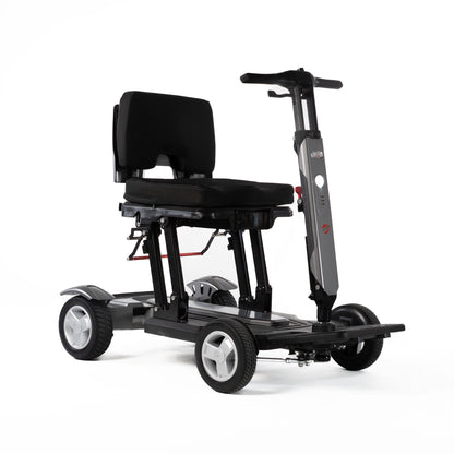 Travel Buggy HELIX lightweight foldable mobility scooter, right-angle studio view