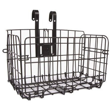 Open standalone view of the rugged steel Travel Buggy detachable shopping basket featuring high-strength wire construction.
