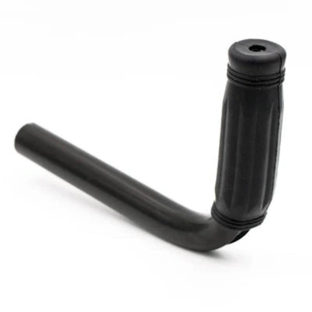Standalone view of the black Travel Buggy universal support grab bar featuring a durable textured hand grip.