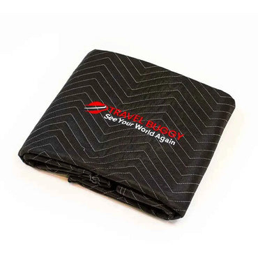 Travel Buggy protective vehicle bumper blanket folded neatly for easy storage in a car trunk.