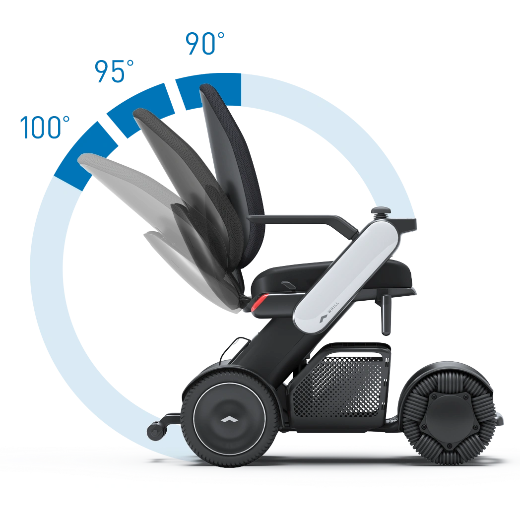 WHILL Model C2 High Back adjustable backrest angle positions