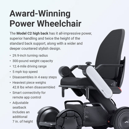 WHILL Model C2 High Back supportive seating feature