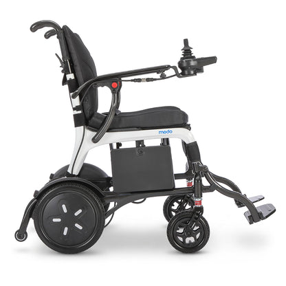 WHILL MODO Breeze carbon-fibre folding power wheelchair, right-side studio view