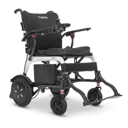 WHILL MODO Breeze carbon-fibre folding power wheelchair, alternate studio view